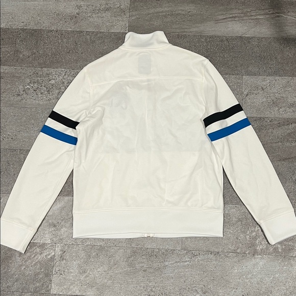 Men’s white zip up jacket with blue accents - Picture 6 of 6